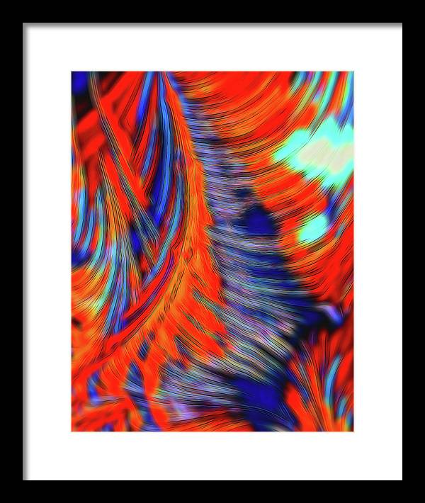 Red Orange Tie Dye Fractal Abstract - Framed Print