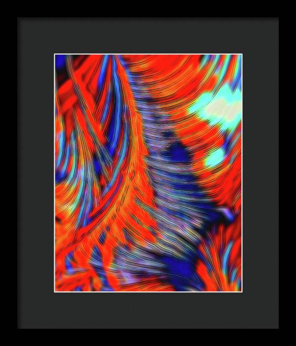 Red Orange Tie Dye Fractal Abstract - Framed Print