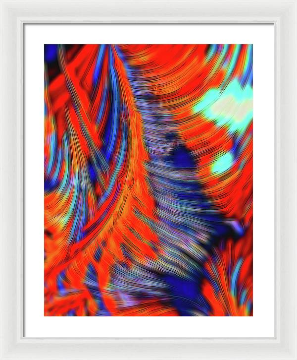 Red Orange Tie Dye Fractal Abstract - Framed Print