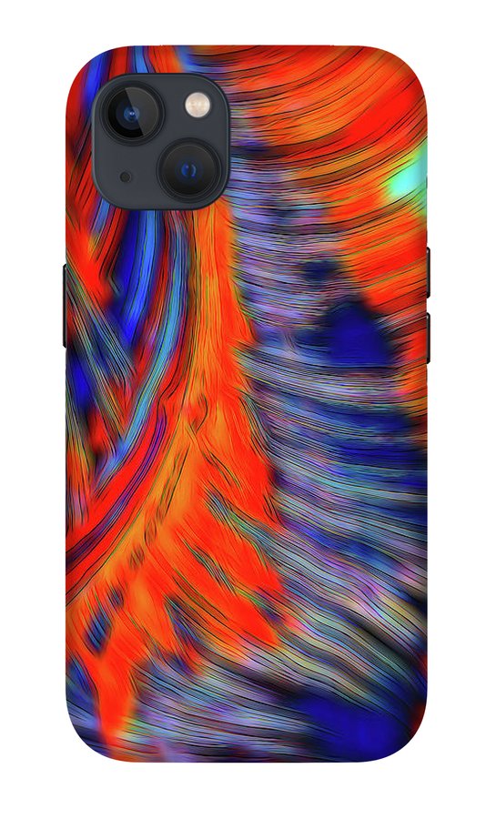 Red Orange Tie Dye Fractal Abstract - Phone Case