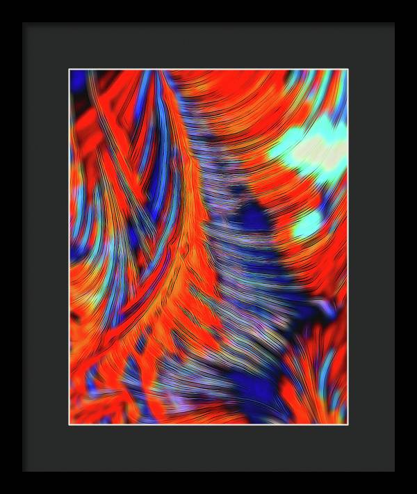 Red Orange Tie Dye Fractal Abstract - Framed Print