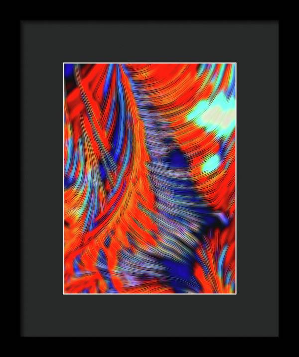 Red Orange Tie Dye Fractal Abstract - Framed Print