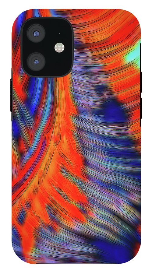 Red Orange Tie Dye Fractal Abstract - Phone Case