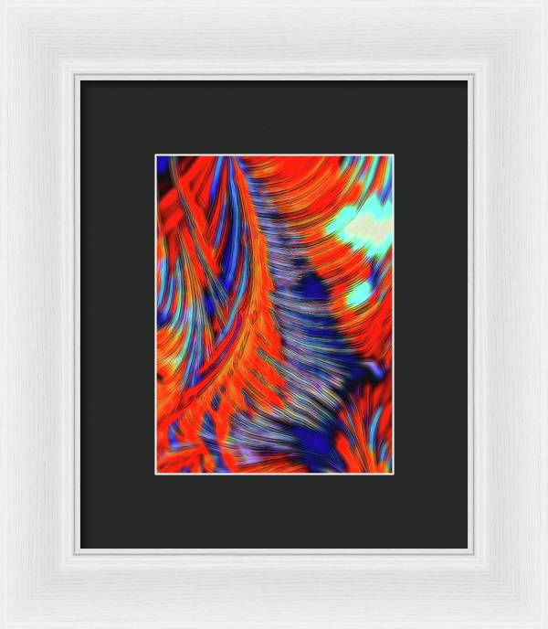 Red Orange Tie Dye Fractal Abstract - Framed Print