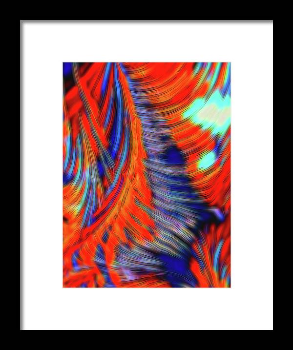 Red Orange Tie Dye Fractal Abstract - Framed Print