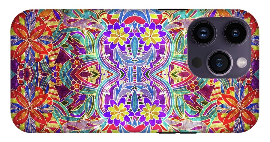 Red Purple Sparkle Floral - Phone Case