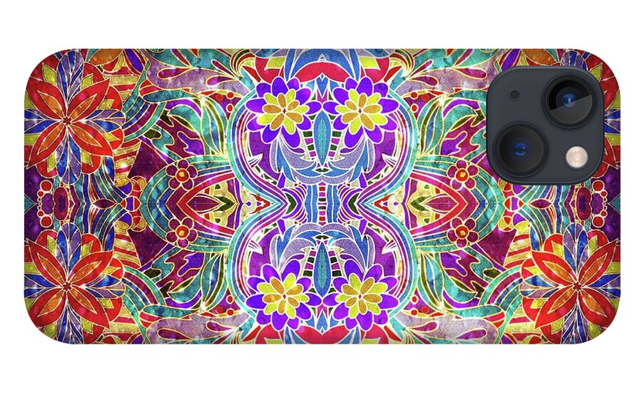 Red Purple Sparkle Floral - Phone Case