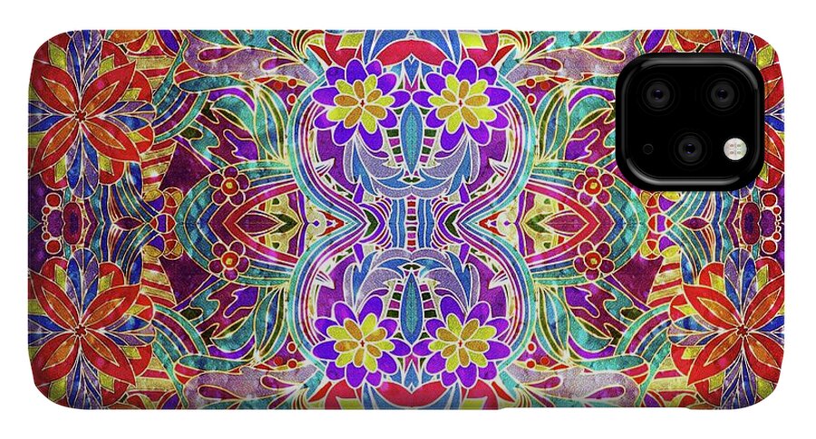 Red Purple Sparkle Floral - Phone Case