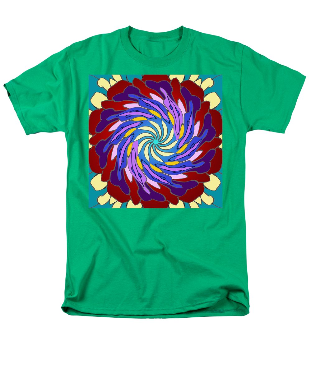 Red Purple Yellow Mandala Swirl - Men's T-Shirt  (Regular Fit)