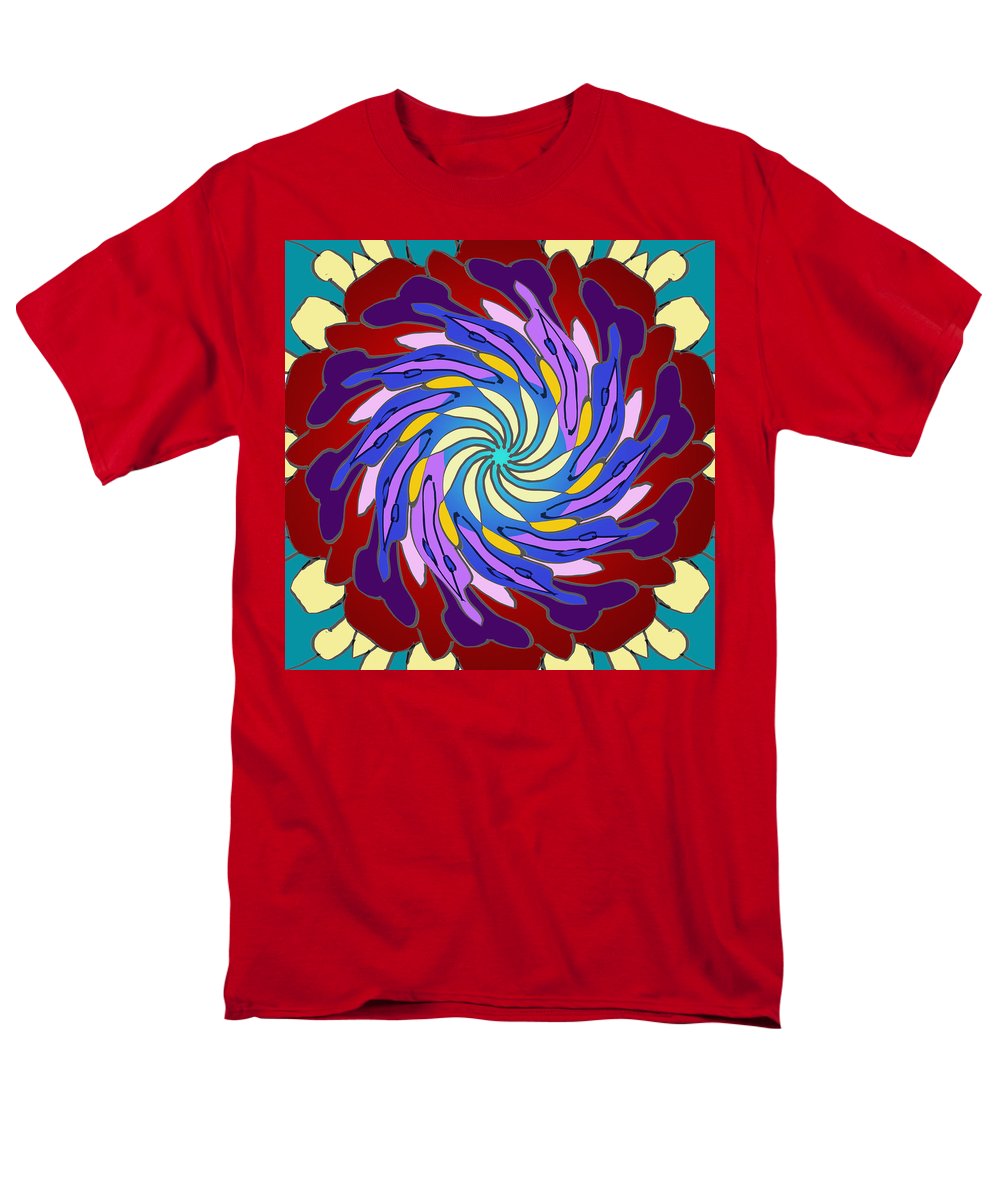 Red Purple Yellow Mandala Swirl - Men's T-Shirt  (Regular Fit)