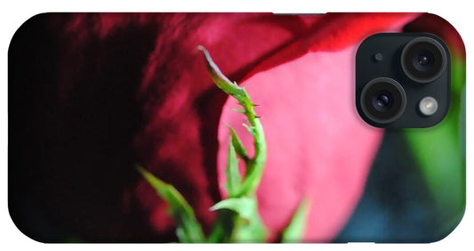 Red Rose Green Stem - Phone Case
