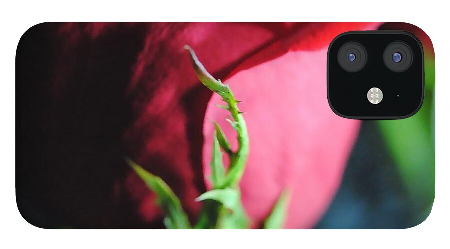 Red Rose Green Stem - Phone Case