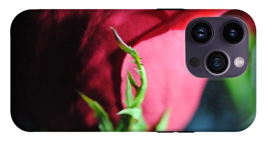 Red Rose Green Stem - Phone Case