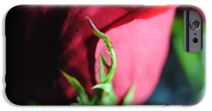 Red Rose Green Stem - Phone Case