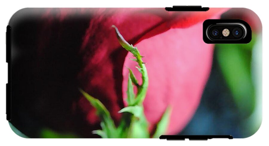 Red Rose Green Stem - Phone Case