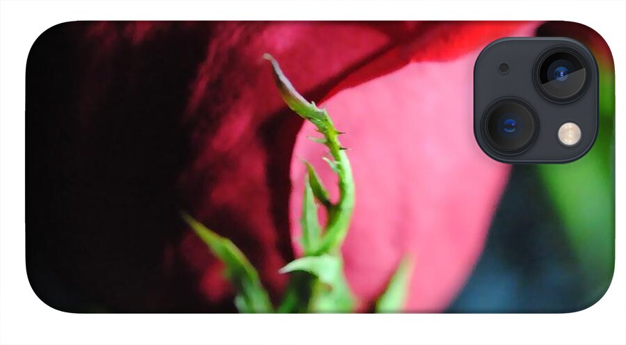 Red Rose Green Stem - Phone Case