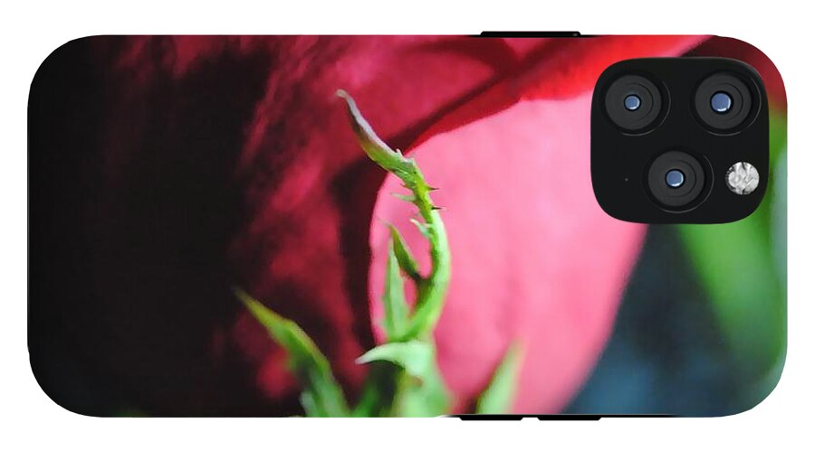 Red Rose Green Stem - Phone Case