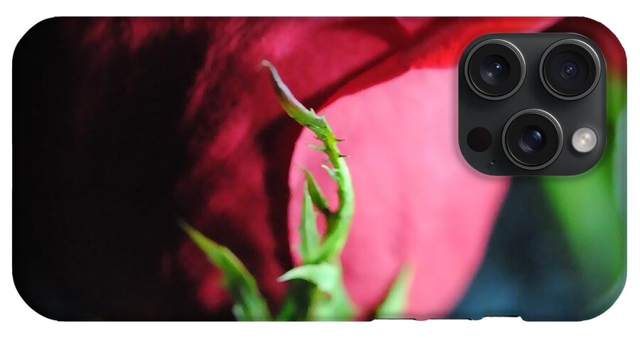 Red Rose Green Stem - Phone Case