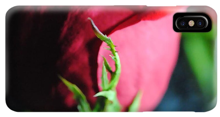 Red Rose Green Stem - Phone Case