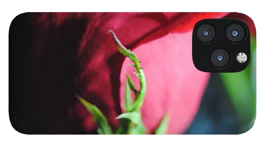 Red Rose Green Stem - Phone Case