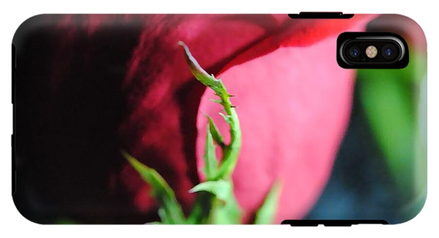 Red Rose Green Stem - Phone Case