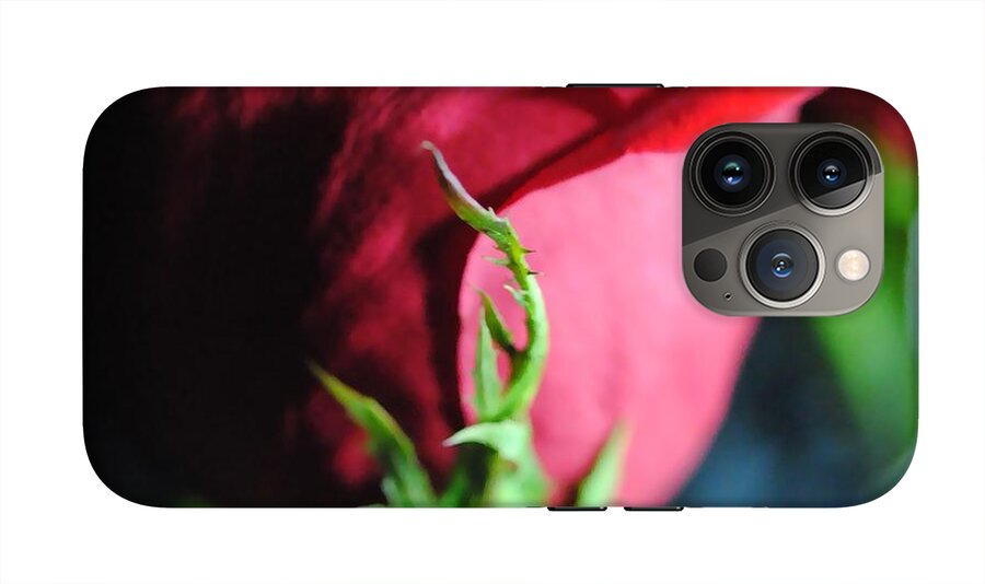 Red Rose Green Stem - Phone Case