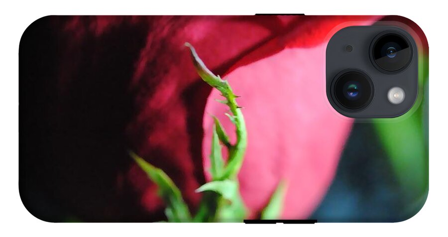 Red Rose Green Stem - Phone Case