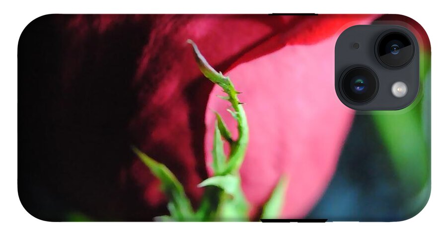 Red Rose Green Stem - Phone Case