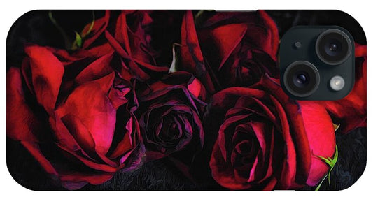 Red Roses Black Velvet - Phone Case