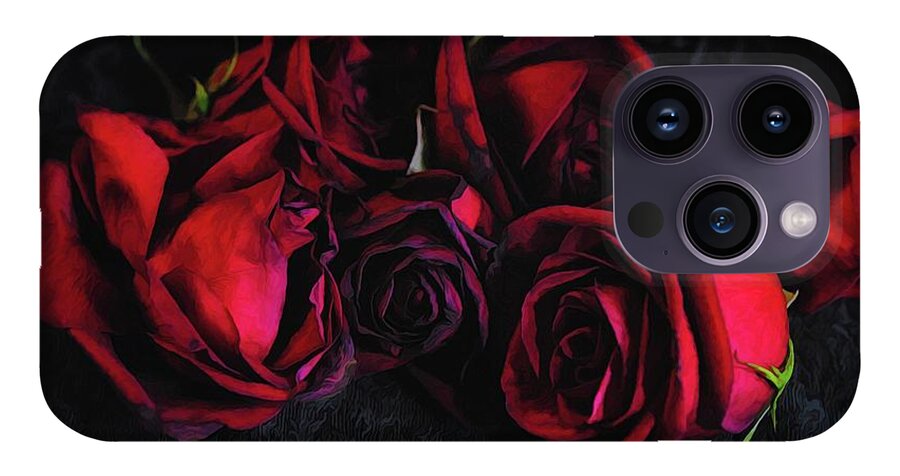 Red Roses Black Velvet - Phone Case