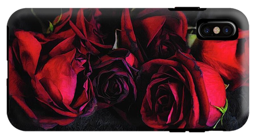 Red Roses Black Velvet - Phone Case