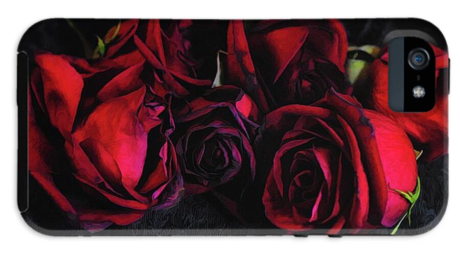 Red Roses Black Velvet - Phone Case