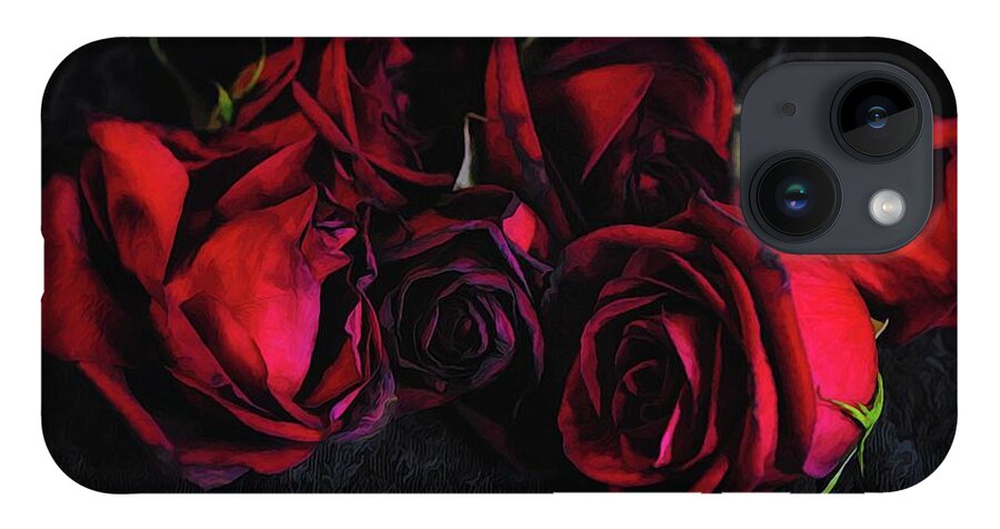 Red Roses Black Velvet - Phone Case