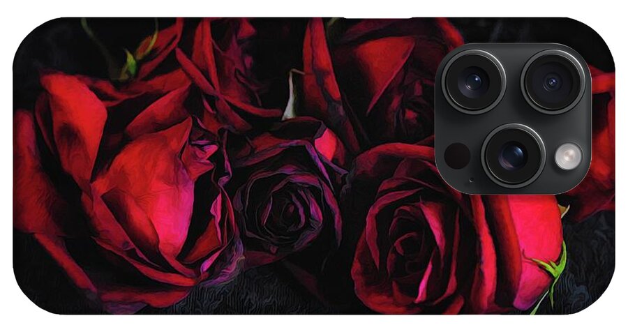 Red Roses Black Velvet - Phone Case