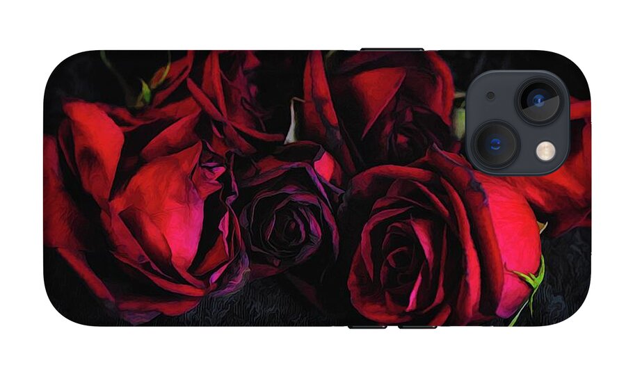 Red Roses Black Velvet - Phone Case