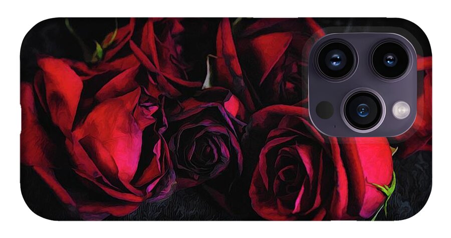 Red Roses Black Velvet - Phone Case