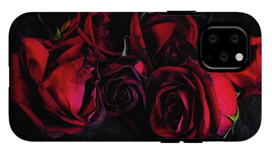 Red Roses Black Velvet - Phone Case