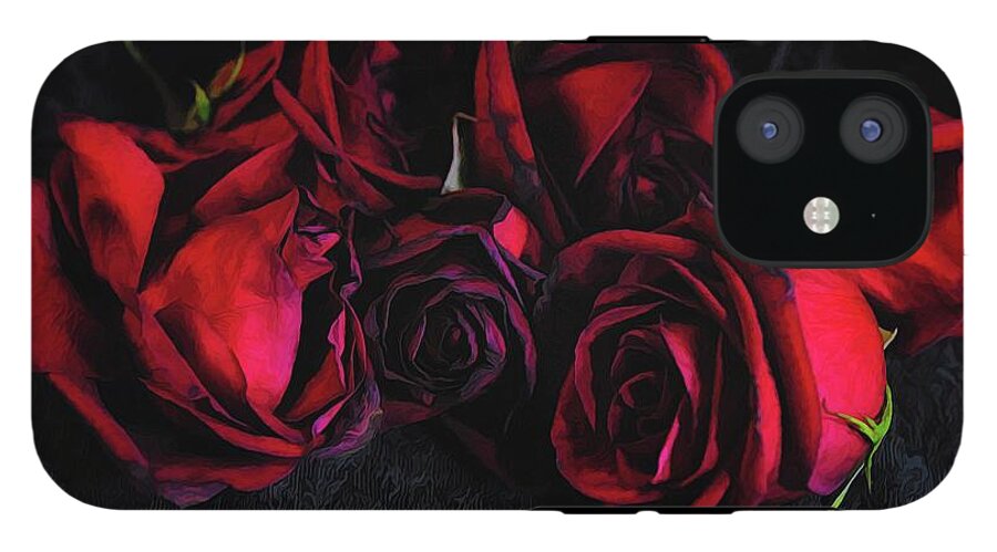 Red Roses Black Velvet - Phone Case
