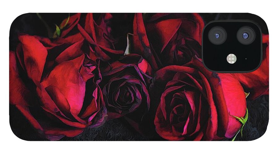 Red Roses Black Velvet - Phone Case