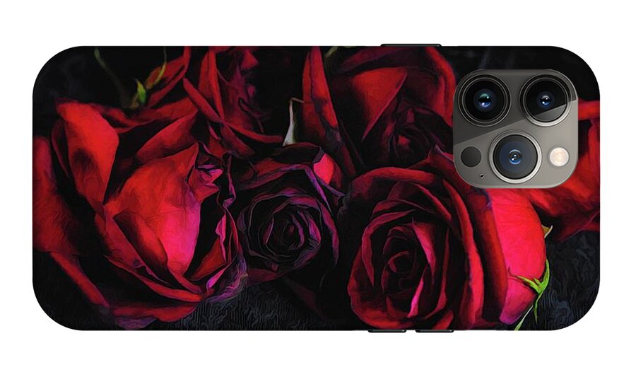 Red Roses Black Velvet - Phone Case
