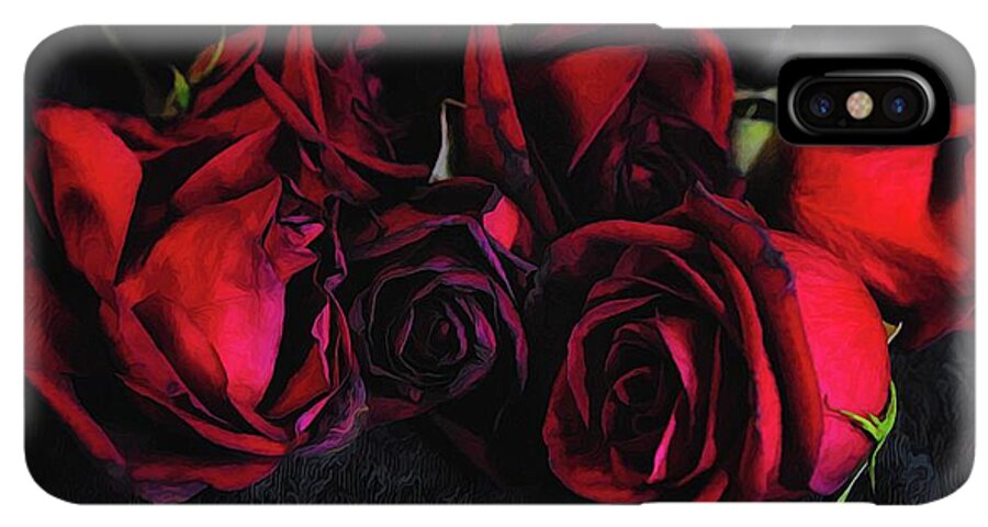 Red Roses Black Velvet - Phone Case