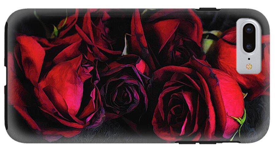 Red Roses Black Velvet - Phone Case