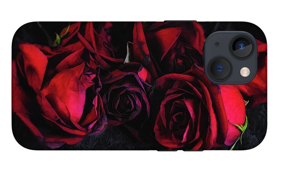 Red Roses Black Velvet - Phone Case