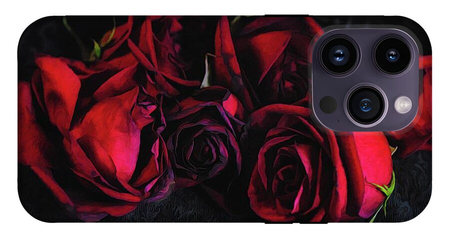 Red Roses Black Velvet - Phone Case