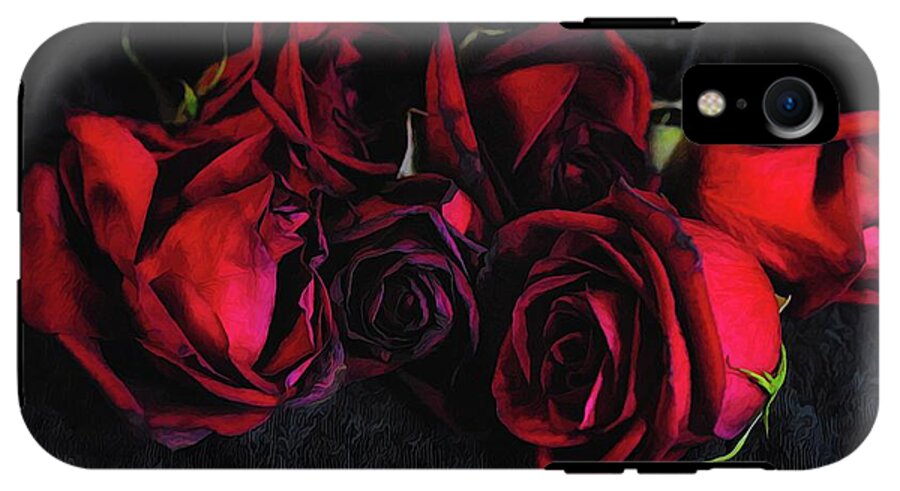 Red Roses Black Velvet - Phone Case