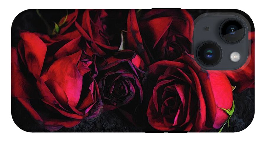 Red Roses Black Velvet - Phone Case