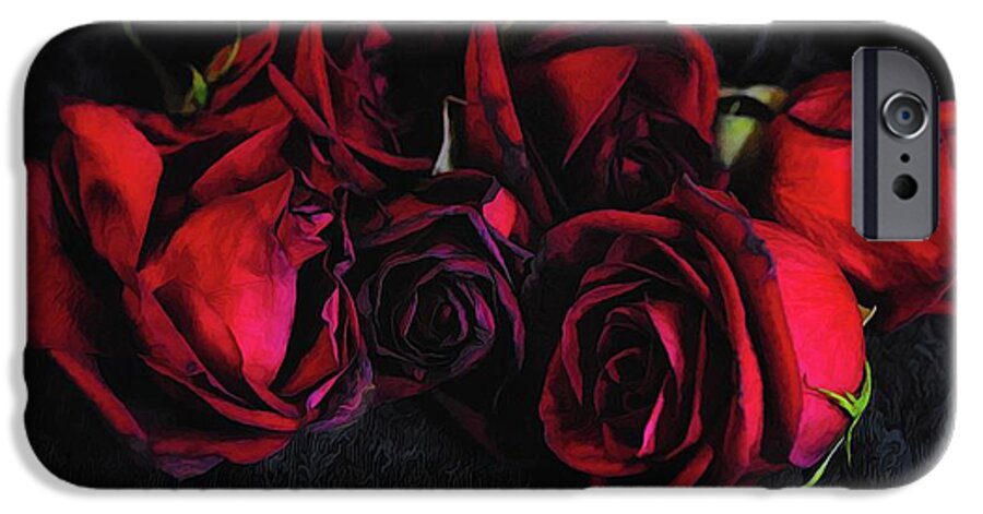 Red Roses Black Velvet - Phone Case