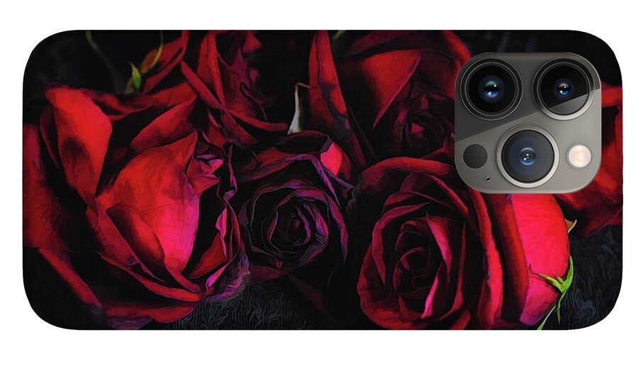 Red Roses Black Velvet - Phone Case