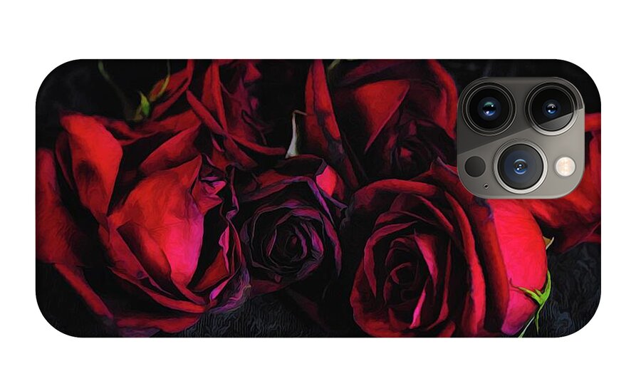 Red Roses Black Velvet - Phone Case