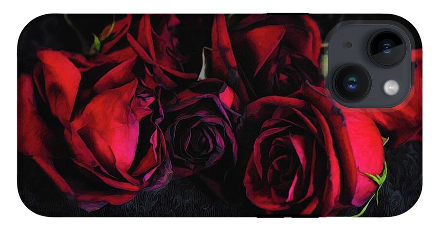 Red Roses Black Velvet - Phone Case